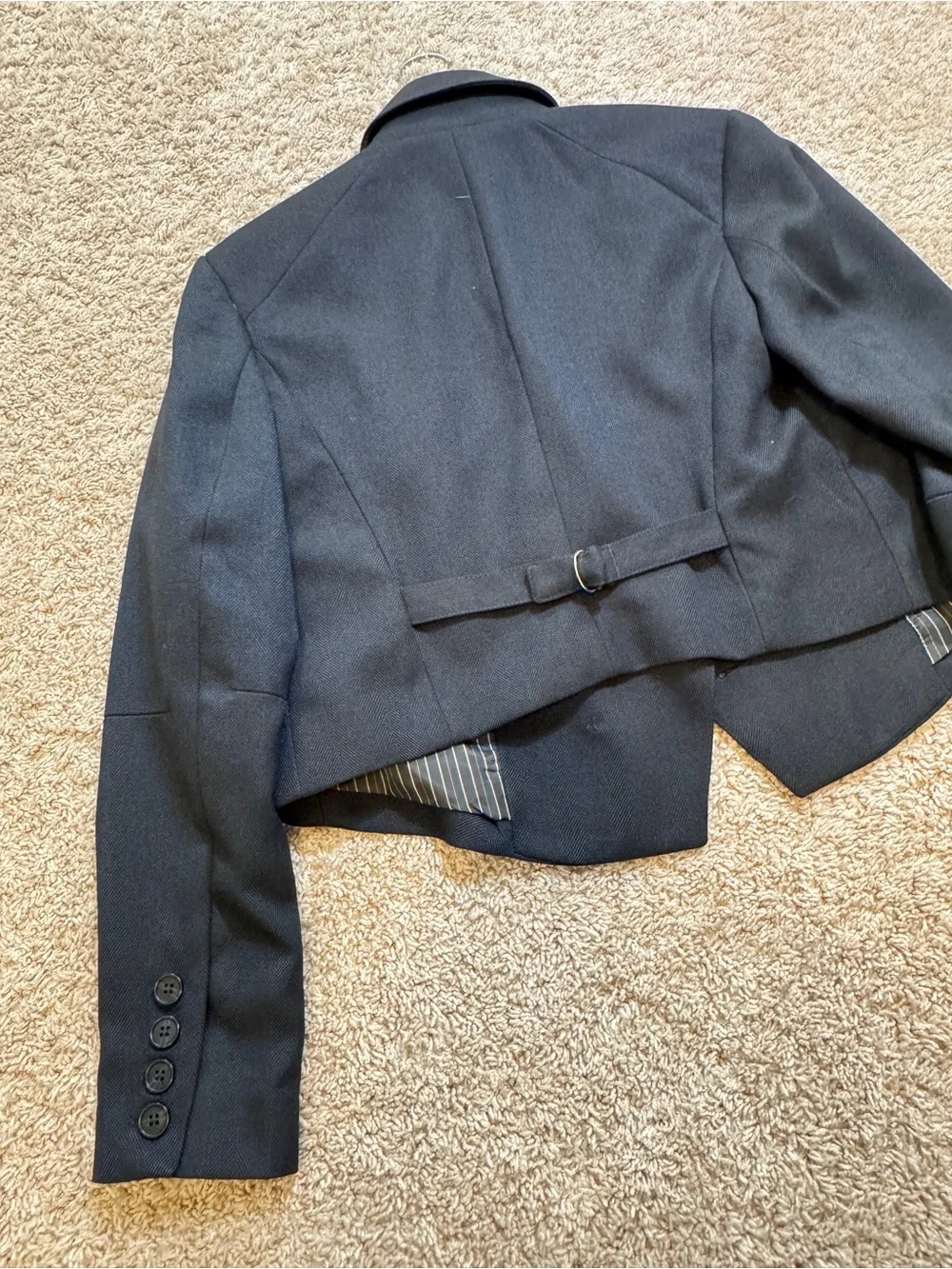 NWT Free People Cropped Double-Breasted Black Women's Blazer Jacket Size XS